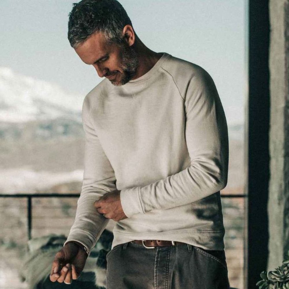 Taylor Stitch - The Crewneck in Natural Donegal Terry - M - 40